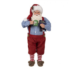 Figurka Santa Clause s horkou čokoládou a knížkou – 28 cm