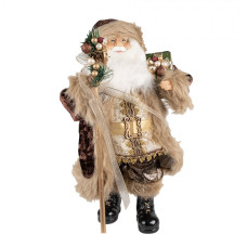 Figurka Santa Clause s holí a dárečkem – 47 cm