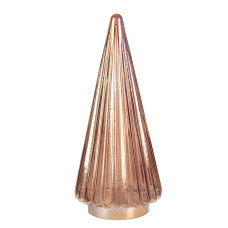 Hnědá skleněná dekorace stromeček harmonika Almar – 11x26 cm