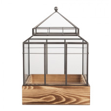 Miniaturní domácí skleník / domeček pro sukulenty Kas – 21x21x32 cm