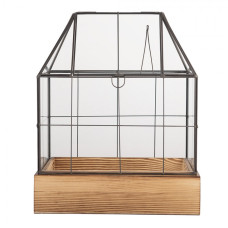 Miniaturní domácí skleník / domeček pro sukulenty Kas – 26x17x32 cm