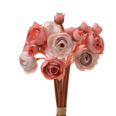 Umělá kytice růžové pivoňky - 27 cm
