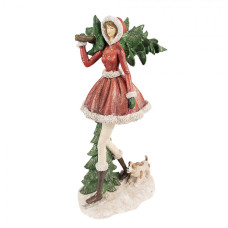 Figurka holčičky na bruslích se stromečkem – 25x17x43 cm