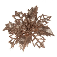 Umělá dekorace vánoční hvězda bronzová – 9x2 cm