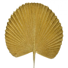 Umělá dekorace zlatá palmový list vějíř – 25x36 cm