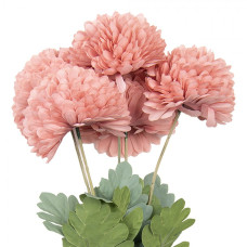 Umělá květina kytice růžových chryzantém – 43 cm