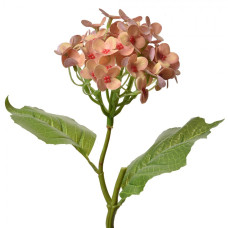 Umělá květina růžová hortenzie s červeným středem – 37 cm