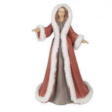 Figurka tančící ženy v kožichu – 40 cm