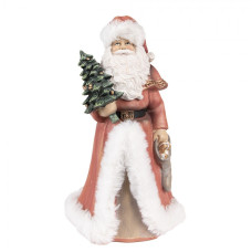 Figurka Santa Clause v červeném obleku se stromečkem – 23 cm