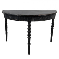 Černý dřevěný konzolový stolek půlkruhový Chantjor – 120x60x80 cm