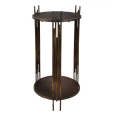 Hnědý kovový stolek v art deco stylu Jeanhenk – 42x41x89 cm