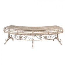 Béžová zahradní oblouková lavička Janjan – 157x55x48 cm