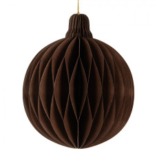 Hnědá vánoční ozdoba z papíru koule Harmonic I – 10 cm