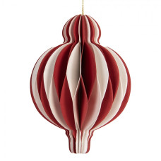 Červeno-bílá vánoční ozdoba z papíru Harmonic VI – 10 cm