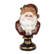 Vánoční dekorace busta Santa Clause v červeném kabátku se zlatými detaily – 9x8x15 cm