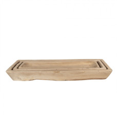 Dekorační dřevěná tácy Frank (sada 3 ks) – 70 cm