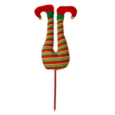 Vánoční dekorace zapichovací elf v červených punčochách – 50 cm