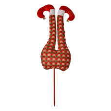 Vánoční dekorace zapichovací elf v červených punčochách – 67 cm