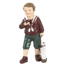 Vánoční dekorace chlapeček s hračkou koně – 15 cm