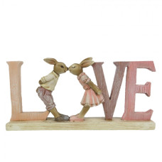 Figurka zamilovaných králíčků Love – 19x3x9 cm