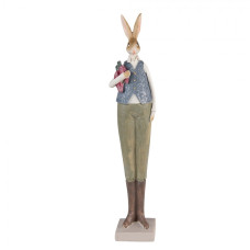 Figurka králíčka držícího mrkvičky – 6x5x36 cm