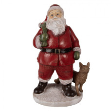 Figurka Santa Clause s pytlem dárků a lištičkou – 16x14x26 cm