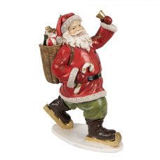 Figurka zvonícího Santa Clause na bruslích – 14x11x20 cm