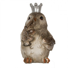 Dekorativní buddhistická figurka ptáčka Iwazaru se stříbrnou korunkou – 9 cm