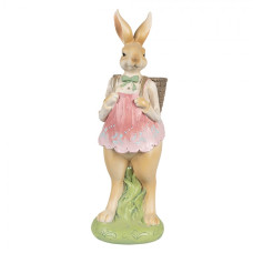 Velikonoční figurka králičí slečny s motýlkem a plnou nůší – 31 cm