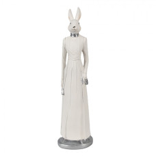 Figurka fešácké králičí dámy v bílých šatech I. – 28 cm