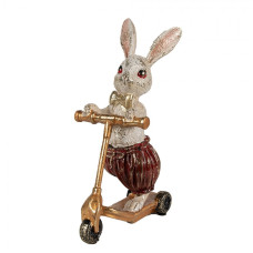 Figurka králička se zlatým motýlkem na koloběžce – 25 cm