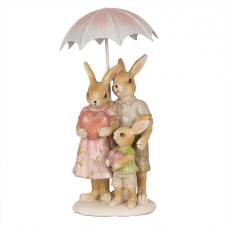 Figurka králičí rodinky se srdíčkem a deštníkem – 15 cm