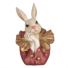 Figurka zamilovaného králíčka s hnědým límcem – 17 cm