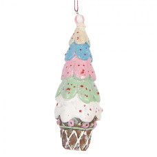 Barevná vánoční ozdoba stromeček / dortík Niom – 5x13 cm