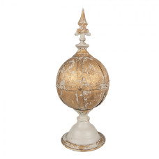 Bílý dekorativní ornament s umělou patinou se střelkou – 19x45 cm