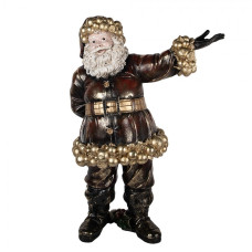 Vánoční dekorace figurka velkého Santa Clause se zlatými ozdobami – 58x33x76 cm