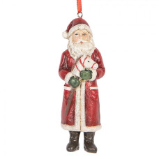 Závěsná vánoční ozdoba Santa Claus s hlavou houpacího koně – 11 cm