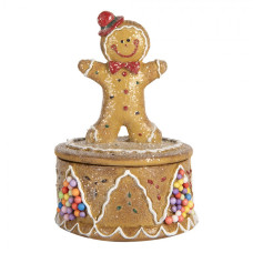 Vánoční dekorace figurka veselého perníkového panáčka – 7x11 cm