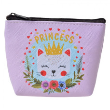Malá růžová peněženka s kočičí princeznou – 10x8 cm