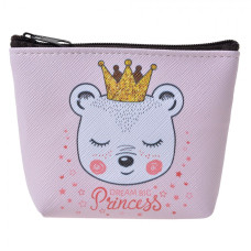 Malá růžová peněženka s medvědí princeznou – 10x8 cm