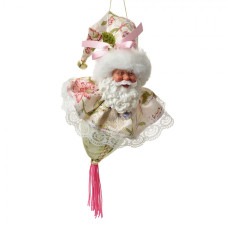 Zeleno-růžová závěsná dekorace Santa Claus se střapcem – 35 cm