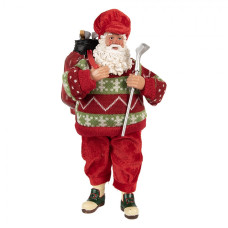 Vánoční figurka Santa Claus golfista – 13x10x28 cm