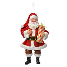 Vánoční figurka Santa Claus s velkým vánočním dárkem – 17 cm