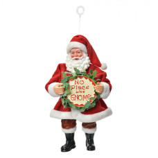 Vánoční figurka Santa Claus s cedulí No Place Like Gnome – 17 cm