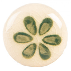 Zeleno-béžová keramická úchytka Zesblad – 3x3 cm