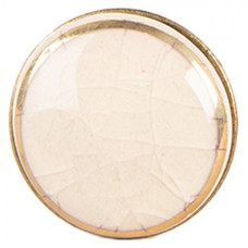 Zlatá úchytka s bílým středem Eeas – 3x3 cm