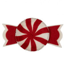 Dekorativní vánoční filcová miska / tácek červeno-bílý bonbon – 30x18x4 cm