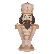 Růžová dekorace busta vojáka z pohádky Louskáček – 16x10x31 cm