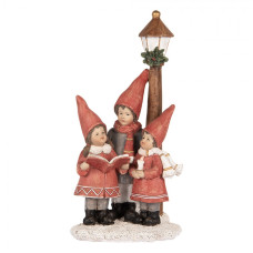 Červená vánoční dekorace tři koledníci – 10x8x22 cm