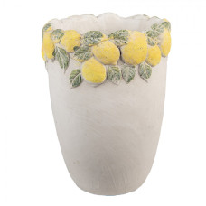 Cementový květináč s plastickými citrony Terazzo I M – 17x23 cm